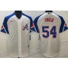 Men's Atlanta Braves #54 Max Fried White 2013 City Cool base Jersey