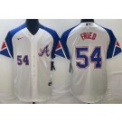 Men's Atlanta Braves #54 Max Fried White 2013 City Player Number Cool base Jersey