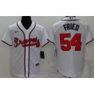 Men's Atlanta Braves #54 Max Fried White Cool Base Jersey