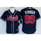 Men's Atlanta Braves #99 Spencer Strider Navy Cool base Jersey