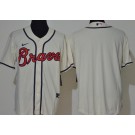 Men's Atlanta Braves Blank Cream Cool Base Jersey