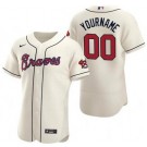 Men's Atlanta Braves Customized Cream Authentic Jersey