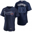 Men's Atlanta Braves Customized Navy Alternate Authentic Jersey