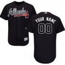 Men's Atlanta Braves Customized Navy Blue FlexBase Jersey