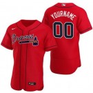 Men's Atlanta Braves Customized Red Authentic Jersey