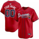 Men's Atlanta Braves Customized Red Limited Jersey