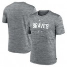 Men's Atlanta Braves Gray Velocity Performance Practice T Shirt