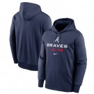 Men's Atlanta Braves Navy Authentic Collection Dugout Pullover Hoodie