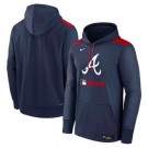 Men's Atlanta Braves Navy Authentic Collection Performance Pullover Hoodie