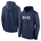 Men's Atlanta Braves Navy Authentic Collection Pregame Performance Pullover Hoodie