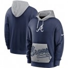Men's Atlanta Braves Navy Heritage Tri Blend Pullover Hoodie