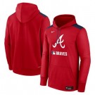 Men's Atlanta Braves Red Authentic Collection Performance Pullover Hoodie