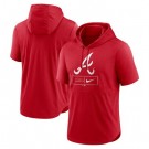 Men's Atlanta Braves Red Lockup Performance Short Sleeved Pullover Hoodie