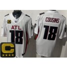 Men's Atlanta Falcons #18 Kirk Cousins Limited White C Patch FUSE Vapor Jersey