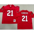Men's Atlanta Falcons #21 Deion Sanders Red 1992 Throwback Jersey