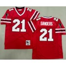 Men's Atlanta Falcons #21 Deion Sanders Red Alternate 1992 Throwback Jersey