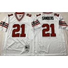 Men's Atlanta Falcons #21 Deion Sanders White 1989 Throwback Jersey