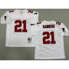 Men's Atlanta Falcons #21 Deion Sanders White Red 1992 Throwback Jersey