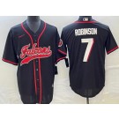 Men's Atlanta Falcons #7 Bijan Robinson Limited Black Baseball Jersey