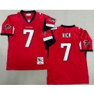 Men's Atlanta Falcons #7 Michael Vick Red Alternate 2003 Throwback Jersey