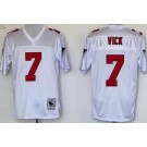 Men's Atlanta Falcons #7 Michael Vick White Throwback Jersey