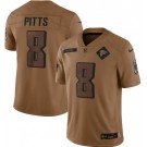 Men's Atlanta Falcons #8 Kyle Pitts Limited Brown 2023 Salute To Service Jersey
