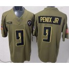 Men's Atlanta Falcons #9 Michael Penix Jr Limited Green 2025 Salute To Service Jersey
