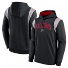 Men's Atlanta Falcons Black Gray Sideline Athletic Stack Performance Pullover Hoodie