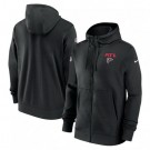 Men's Atlanta Falcons Black Sideline Club Performance Full Zip Hoodie