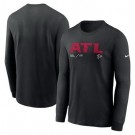 Men's Atlanta Falcons Black Sideline Infograph Lock Up Performance Long Sleeve T Shirt
