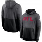 Men's Atlanta Falcons Charcoal Black Sideline Impact Lockup Performance Pullover Hoodie