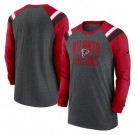 Men's Atlanta Falcons Gray Red Tri Blend Raglan Athletic Long Sleeve T Shirt