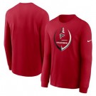 Men's Atlanta Falcons Red Icon Legend Logo Performance Long Sleeve T Shirt