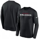 Men's Atlanta Falcons black Sideline Impact Legend Performance Long Sleeves T Shirt 624