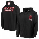 Men's Atlanta Hawks #11 Trae Young Black Full Zip Hoodie