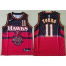 Men's Atlanta Hawks #11 Trae Young Black Red Throwback Icon Swingman Jersey