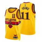 Men's Atlanta Hawks #11 Trae Young Yellow City Diamond 75th Icon Hot Press Jersey