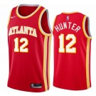 Men's Atlanta Hawks #12 De'Andre Hunter Red Icon Hot Press Jersey