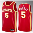 Men's Atlanta Hawks #5 Dejounte Murray Red Icon Heat Press Jersey