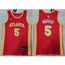 Men's Atlanta Hawks #5 Dejounte Murray Red Icon Swingman Jersey