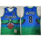 Men's Atlanta Hawks #8 Steve Smith Blue Green 1996 Throwback Swingman Jersey
