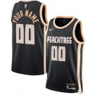 Men's Atlanta Hawks Custom Black 2025 City Heat Press Jersey
