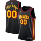Men's Atlanta Hawks Custom Black Statement Icon Heat Press Jersey