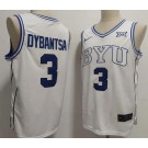 Men's BYU Cougars #3 AJ Dybantsa White College Basketball Jersey