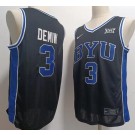 Men's BYU Cougars #3 Egor Demin Black College Basketball Jersey