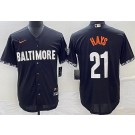 Men's Baltimore Orioles #21 Austin Hays Black 2023 City Connect Cool Base Jersey