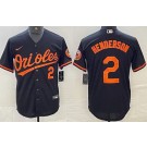 Men's Baltimore Orioles #2 Gunnar Henderson Black Player Number Team Logo Cool Base Jersey