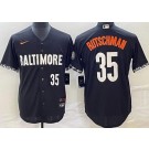 Men's Baltimore Orioles #35 Adley Rutschman Black 2023 City Connect Player Number Cool Base Jersey