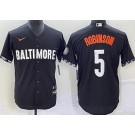 Men's Baltimore Orioles #5 Brooks Robinson Black 2023 City Connect Cool Base Jersey