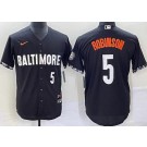 Men's Baltimore Orioles #5 Brooks Robinson Black 2023 City Connect Player Number Cool Base Jersey